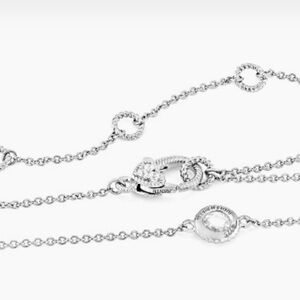 Judith Ripka 8 CZ’sS Station chain 16” with 4 Extenders/lobster CZ ❤️Clasp